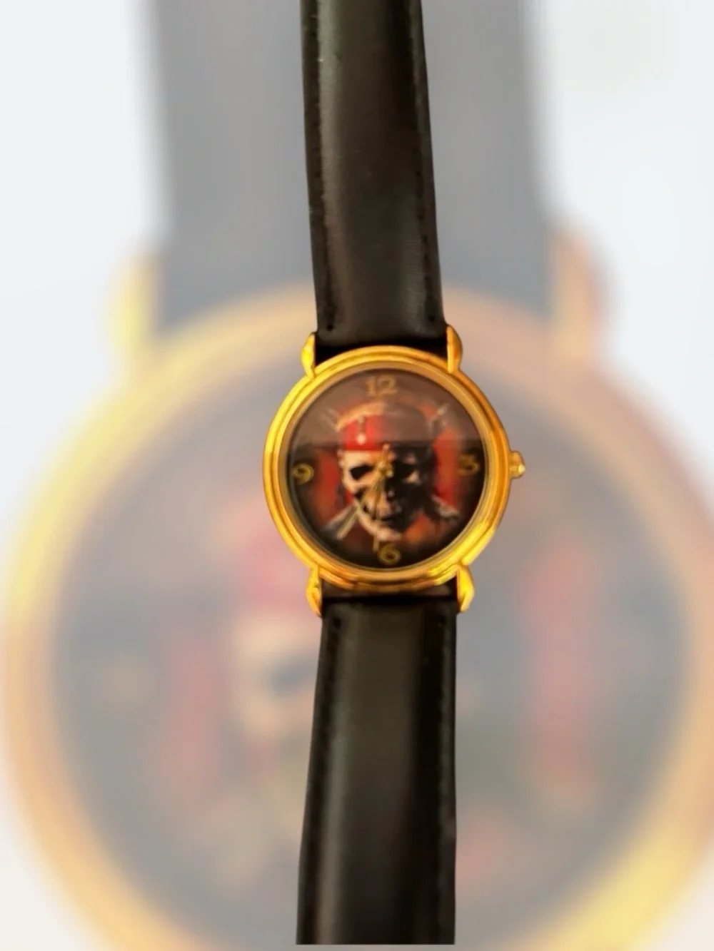 Disney Pirates Of The Caribbean Leather Skull Watch